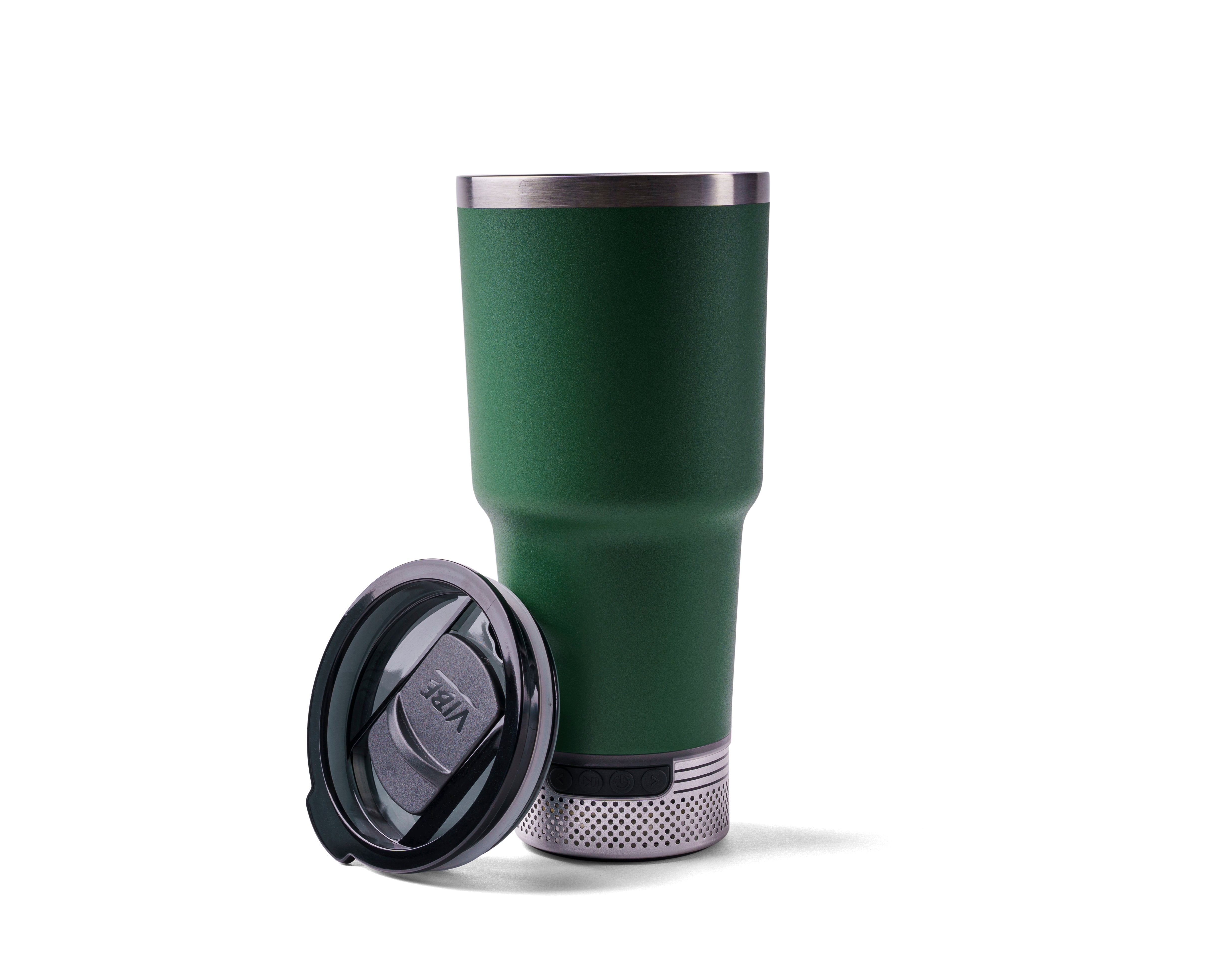 Vibe Tumbler W/Speaker Attachment Imprinted Dark Green 28 Oz