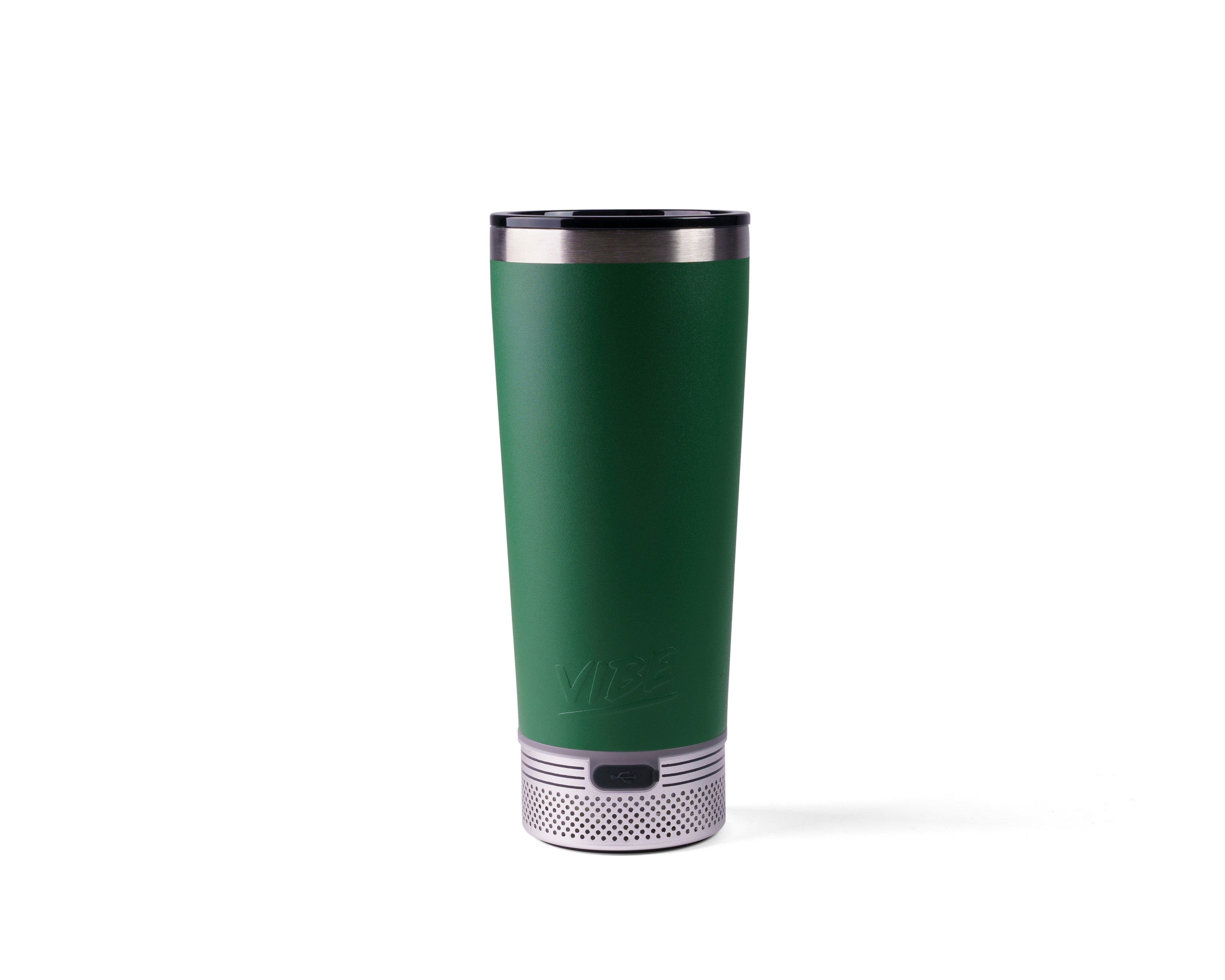 Vibe Tumbler W/Speaker Attachment Imprinted Dark Green 28 Oz